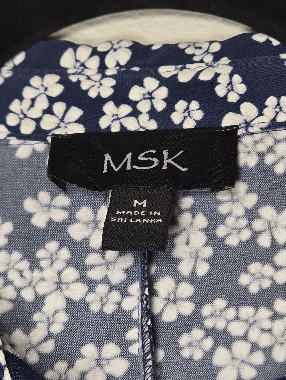 MSK Navy Blue White Floral Polo Half Zip Shift Dress Size M - Picture 2 of 10